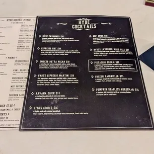 menu
