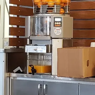 Fresh squeezed orange juice.  It smells delightful in here