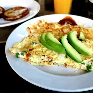 Mexican omelette, comes with French toast!