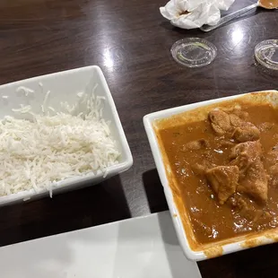 Boneless Chicken Curry with basmati rice