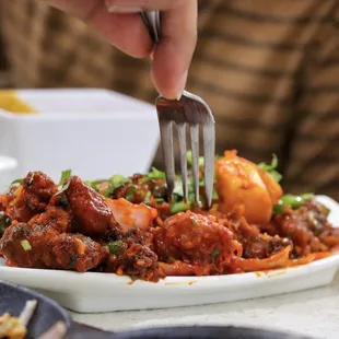 a plate of indian food