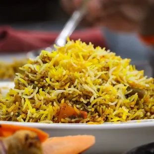 a plate of birya rice