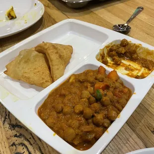 a plate of indian food