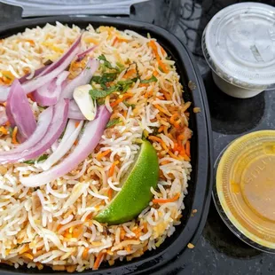 The chicken dum biriyani was good.
