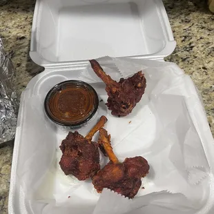 Chicken Lollipops (5) (after we ate 2/5!)