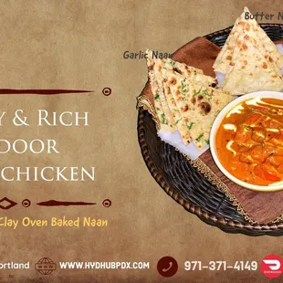 creamy and rich tandoor butter chicken