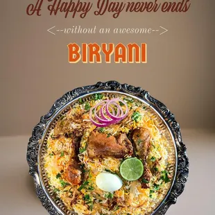 a plate of biryani