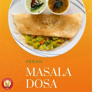 a plate of masala dosa