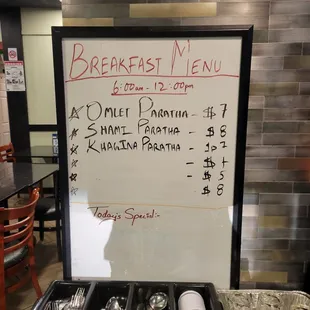 Breakfast Menu