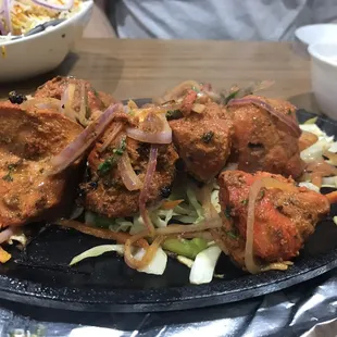 Chicken Tikki, if you look closely you can see the steam coming off of it.