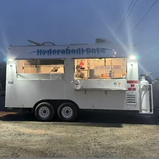 a food truck parked in a parking lot