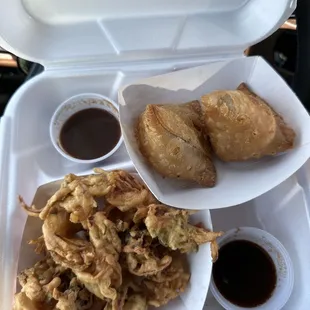 Samosa and pakoras, delicious