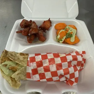 Chicken Malai Shawarma combo with chicken 65