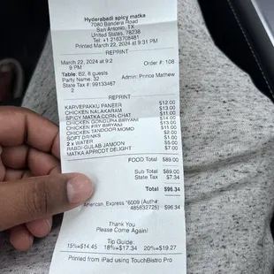 Bill for first visit