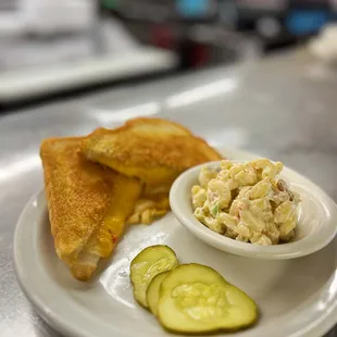 a plate of food on a counter