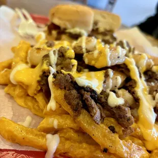 a close up of a plate of food
