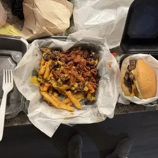 Classic Burger Bacon Cheeseburger Fries