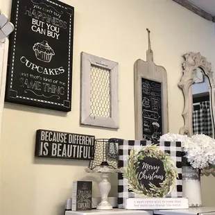 a collection of kitchen decor