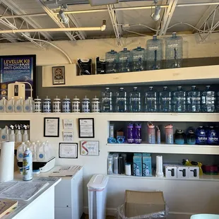 a variety of glassware