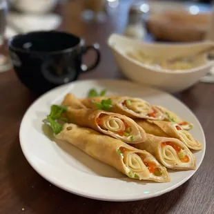 Blinis with red caviar