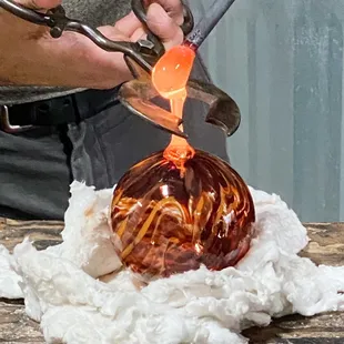 This ornament will look like fire after it has cooked. Colors were bright orange, red, and yellow.