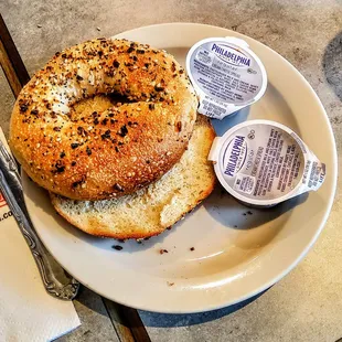 Everything Bagel with Cream cheese.