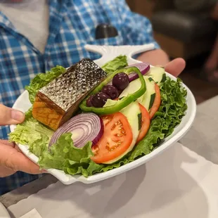 Fish platter with kippered salmon