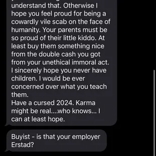 Hymies made a mistake and sent me home with the wrong items. Their texts to me were filtered to unknown senders folder. Just found them now.