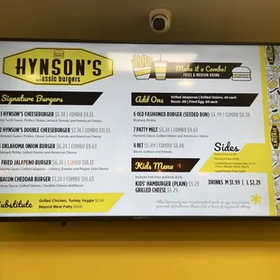 Counter menu