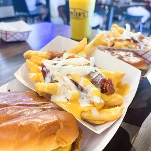 Burger &amp; Loaded Cheese Fries