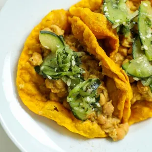 two tacos on a plate