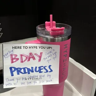 Note from the staff taped to my bike on my virthday