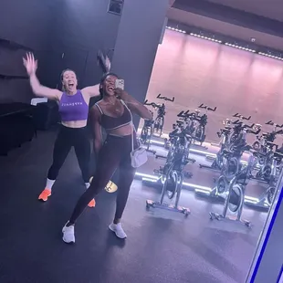 The wheelhaus room with instructor Sara