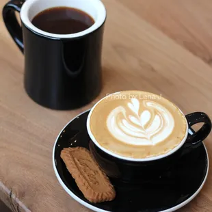 Cappuccino ($4) and Americano ($3)