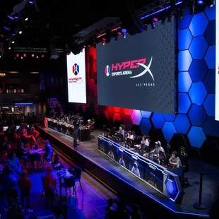 View of the main floor from the VIP level of the HyperX Esports Arena Las Vegas.