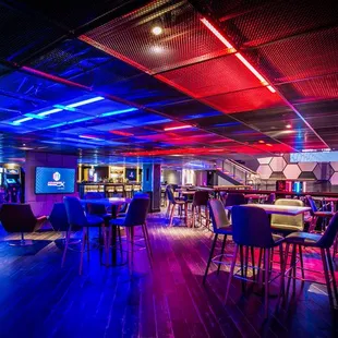 Watch the show or play vintage arcade games in our decked out barcade!