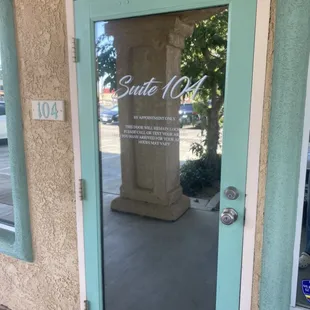 Front door. Suite 104