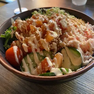 1/2 Ahi Tuna and 1/2 Salmon Poke Bowl