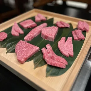 All the wagyu meat cuts before cooking