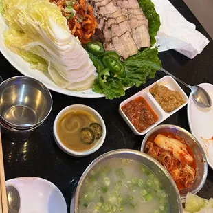 a table full of food