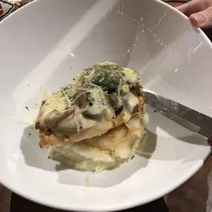 Smothered chicken dish. Violent name but my friend said it was yummy!!