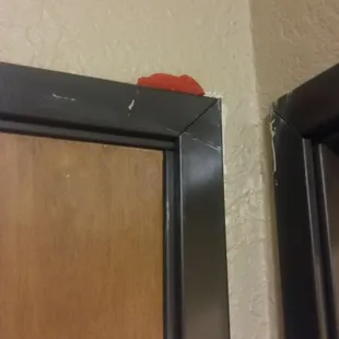 Gum on door