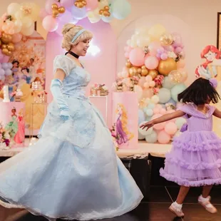 Cinderella taking kids to dance floor