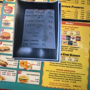 Today's menu! Hurry before it's gone baby gone.