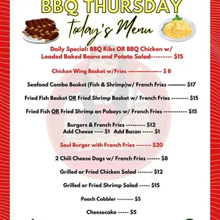 bbq thursday menu