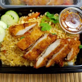Fried Chicken Over Fried Rice