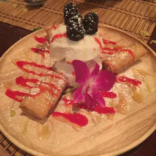 Fried Banana with Coconut Ice Cream