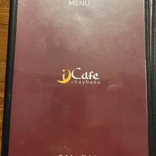 Menu, front cover