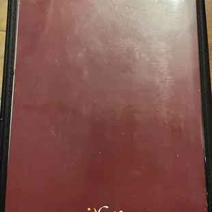 Menu, back cover