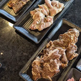 Marinated Pork Neck, Chicken with Oregano, &amp; Bulgogi